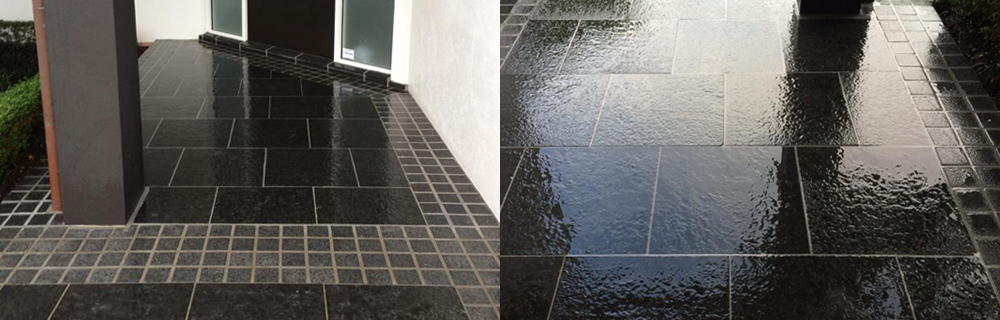 Entrance way to house wide and close up