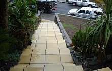 Italian Stone tiles pool and steps total renovation (Mission Bay)
